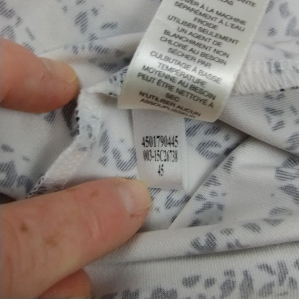 Chico's Zenergy Golf Polo Womens Sz 1 Med Black White Soft Short Sleeve Jersey - Picture 11 of 12